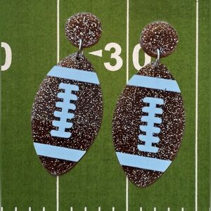 🏈 Glitter Football Acrylic Dangle Earrings